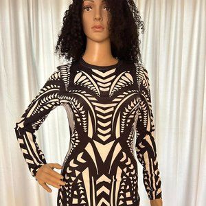 Black & White Asymmetrical Dress, Size S